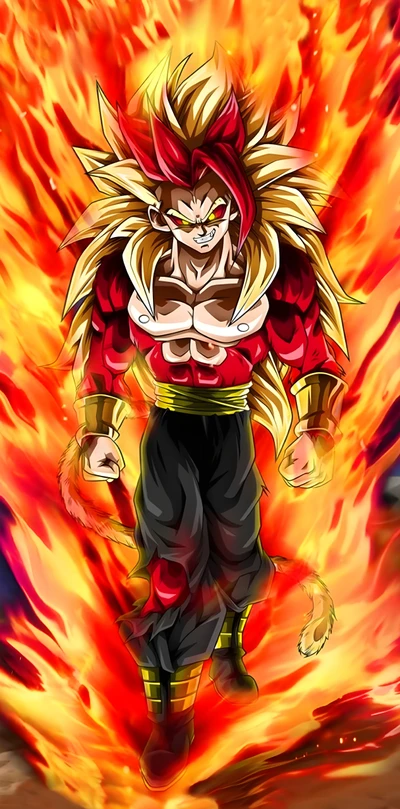 Transformación épica Saiyan: Goku en forma de Super Saiyan llameante