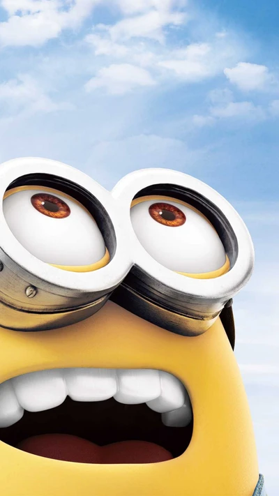 minions, cartoon, œil, sourire, illustration