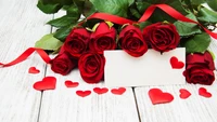 valentines day, rose, flower, heart, red wallpaper