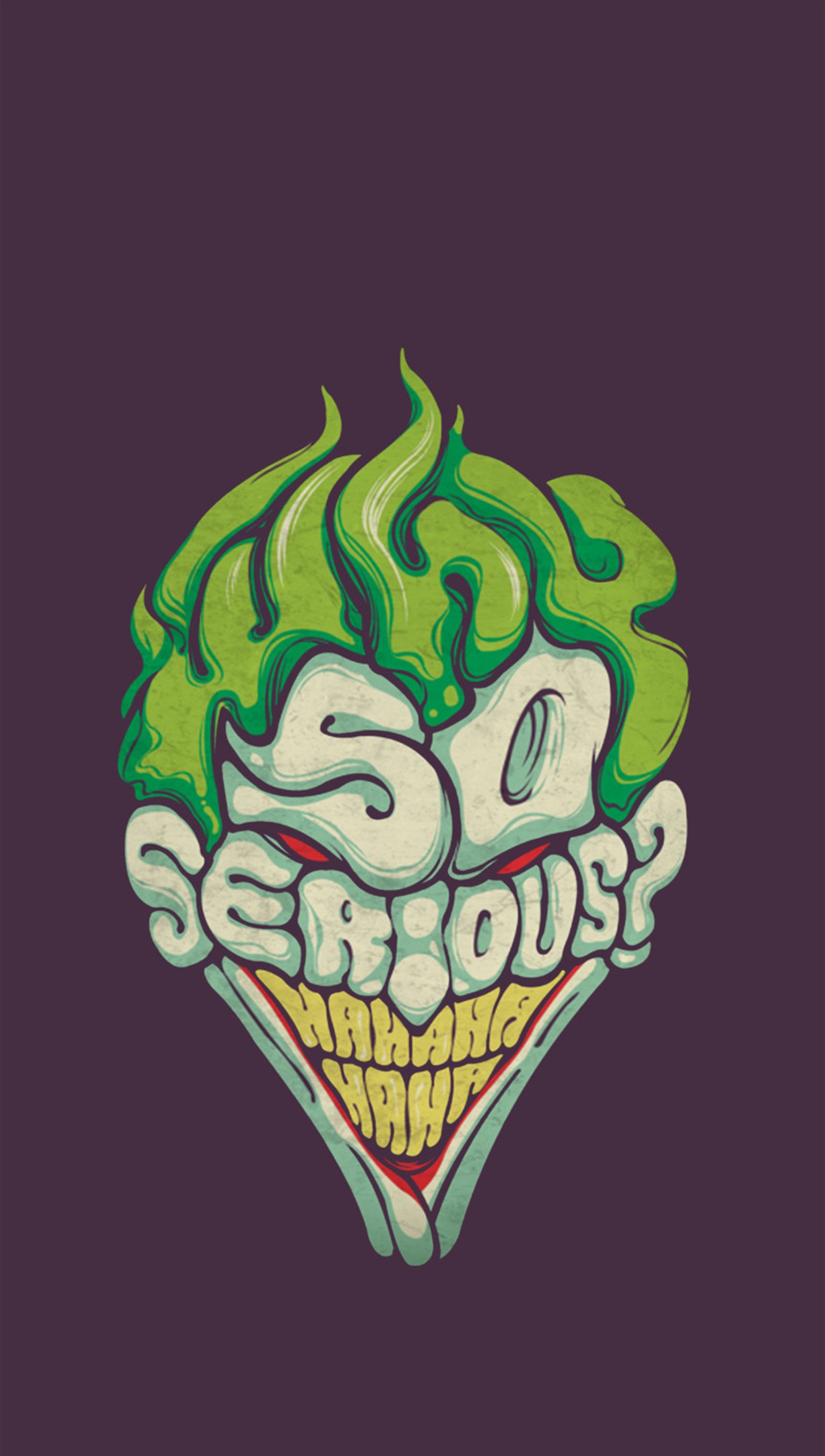 Joker's face with green hair and a smile on a dark background (batman, joker, serious, so, thejoker)