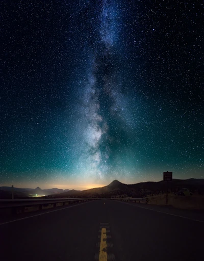 Starry Night Road Leading to the Universe