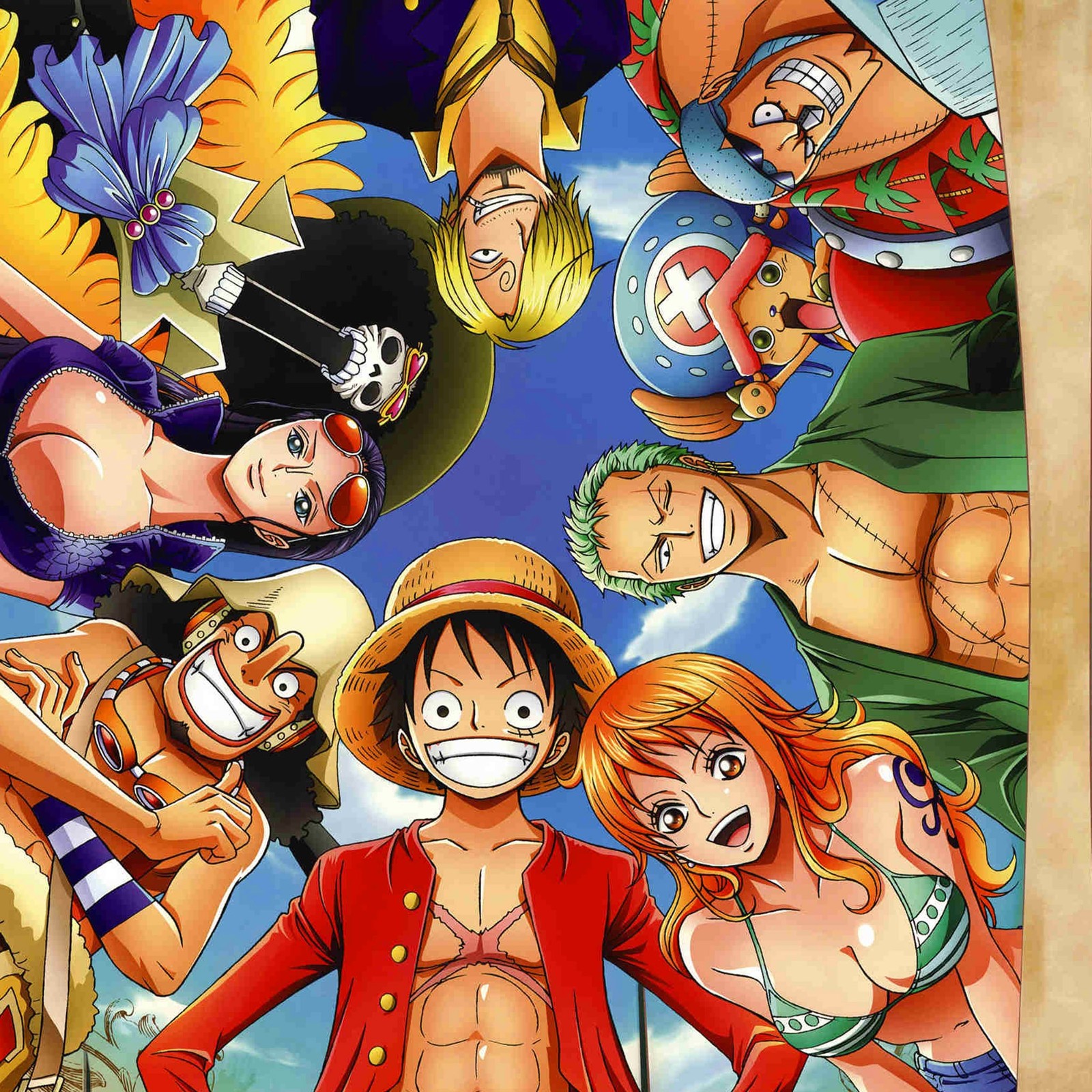 Скачать обои luffy, нами, nami, один, часть