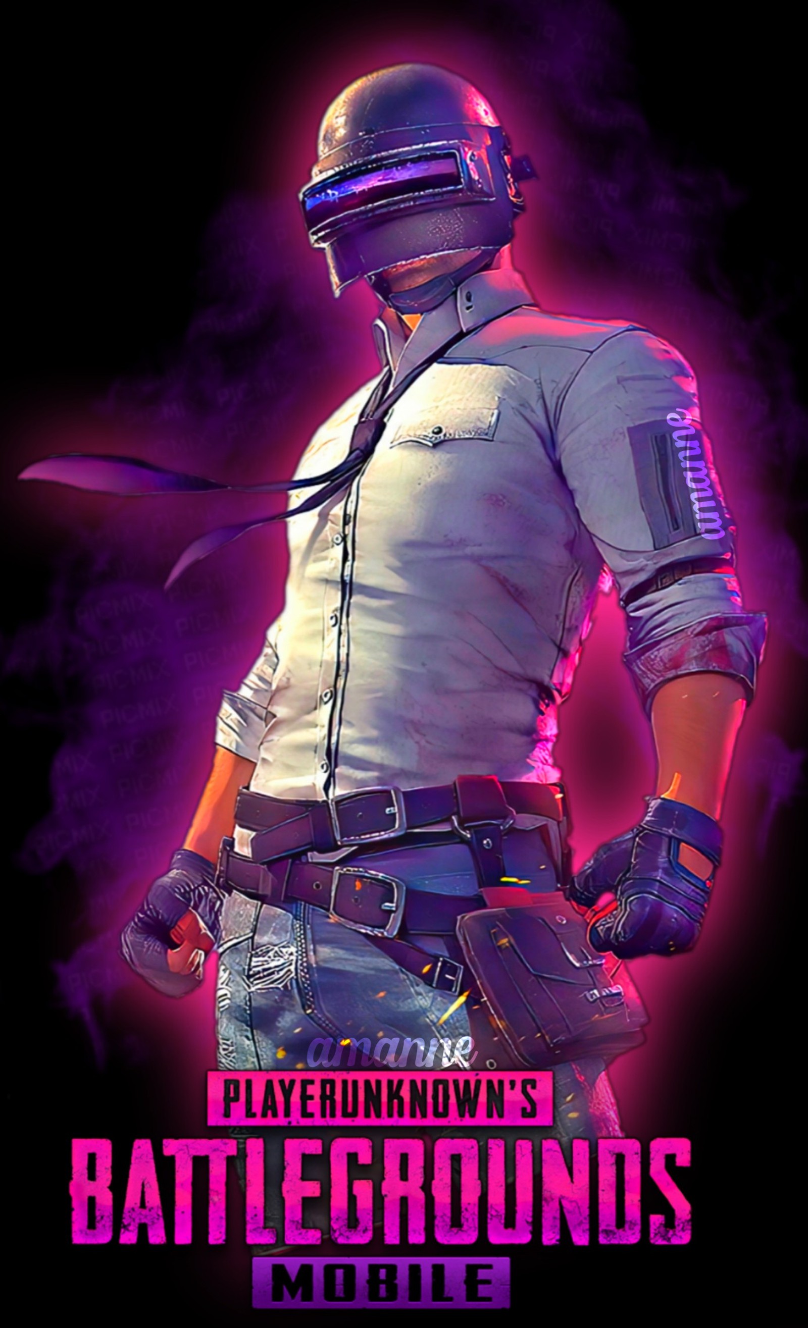 Un hombre con casco y jeans de pie frente a un fondo de neón (amanne, color, fortnite, freefire, hd)