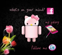 andorid, cute, facebook, hello kitty, samsung galaxy wallpaper