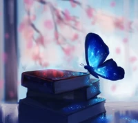 arte, libros, mariposa, magia