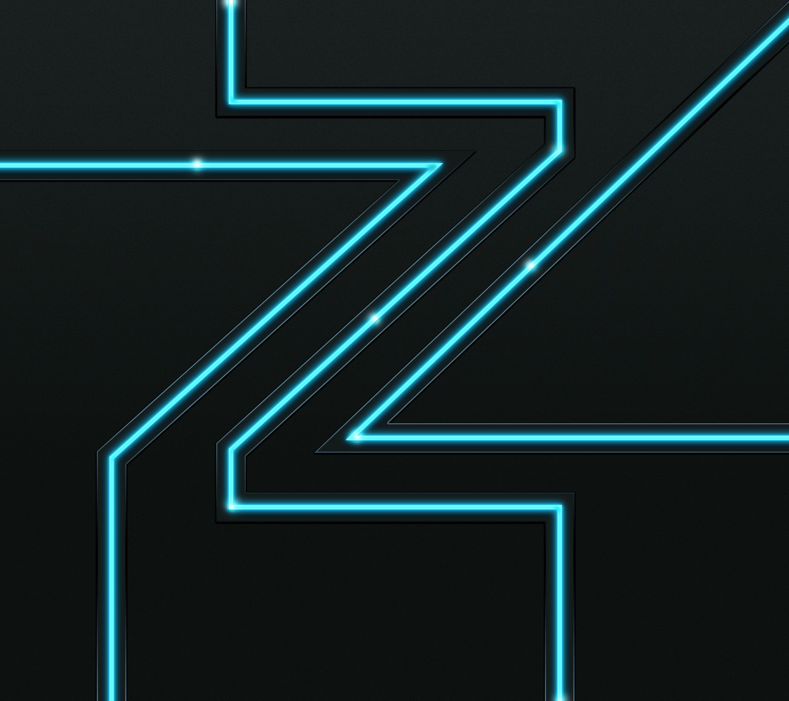 Um close-up de um fundo preto com um logo z em néon azul (android, htc, néon, zedge)