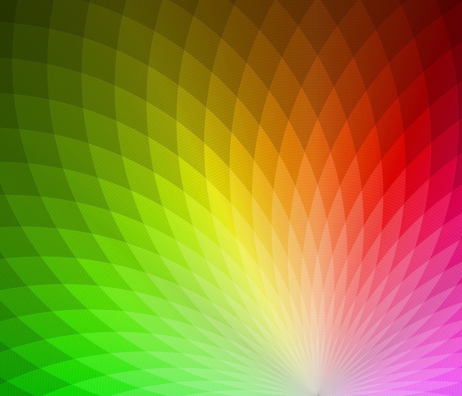 A colorful background with a rainbow colored flower pattern (abstract, pattern, rainbow)