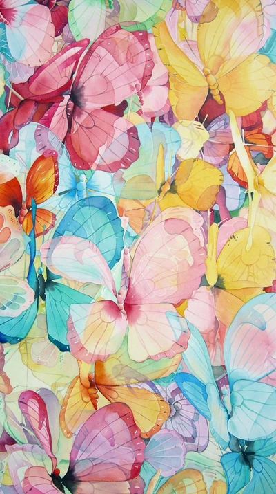 arte, mariposa, color, pintura