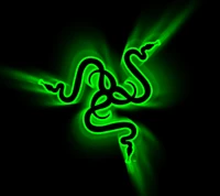 negro, computadora, verde, logotipo, razer