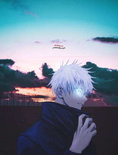 aesthetic, anime, fanart, gojo satoru, jjk