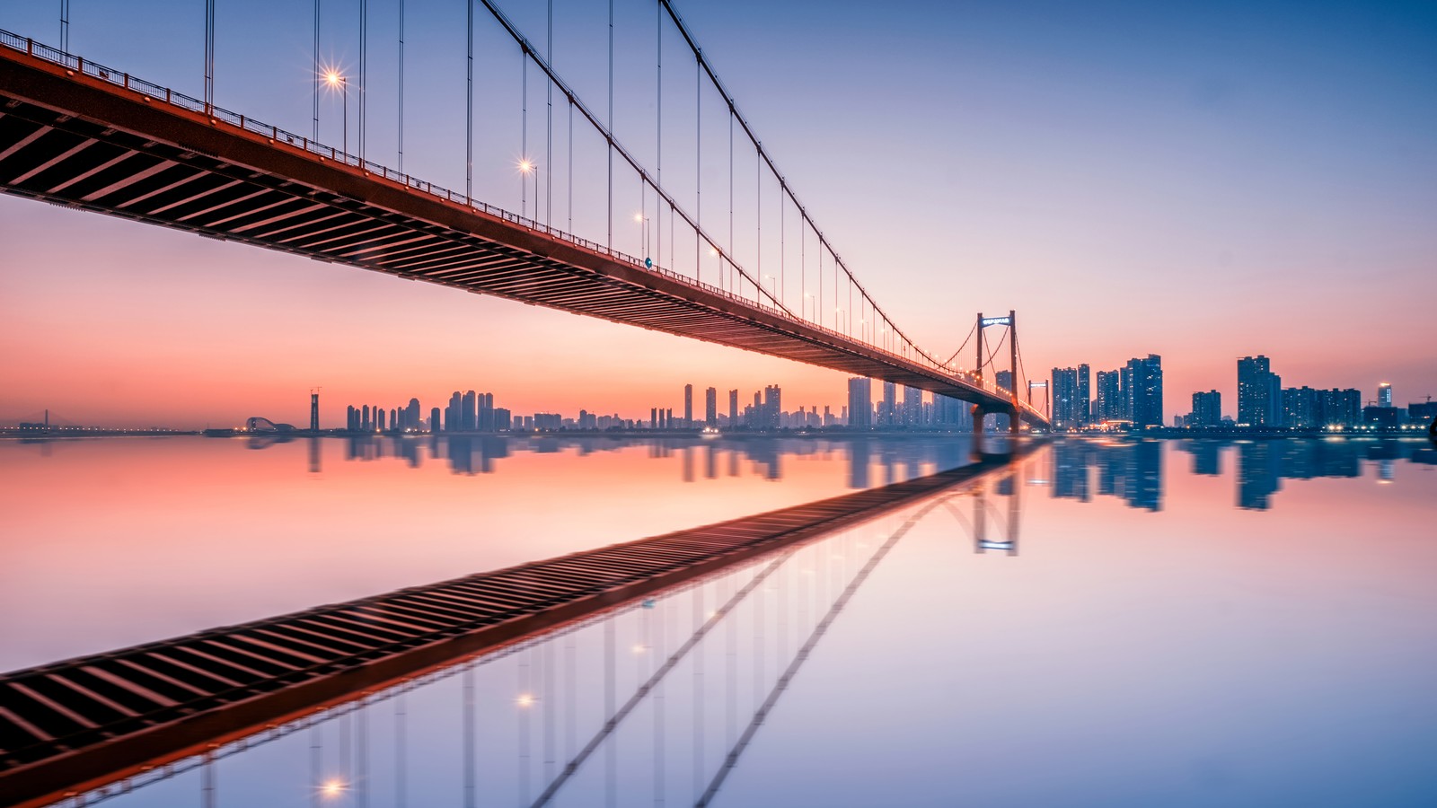 Descargar fondo de pantalla ciudad, puente, yangtze, rio, escenario