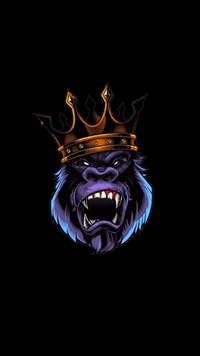 Majestic King Gorilla with Crown