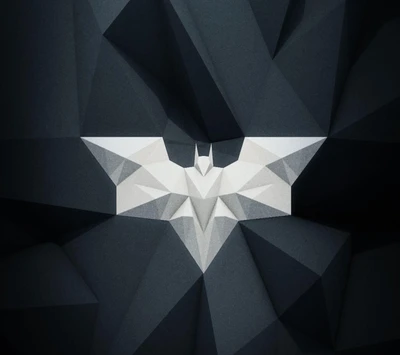 Geometrisches Batman-Logo auf dunklem Hintergrund