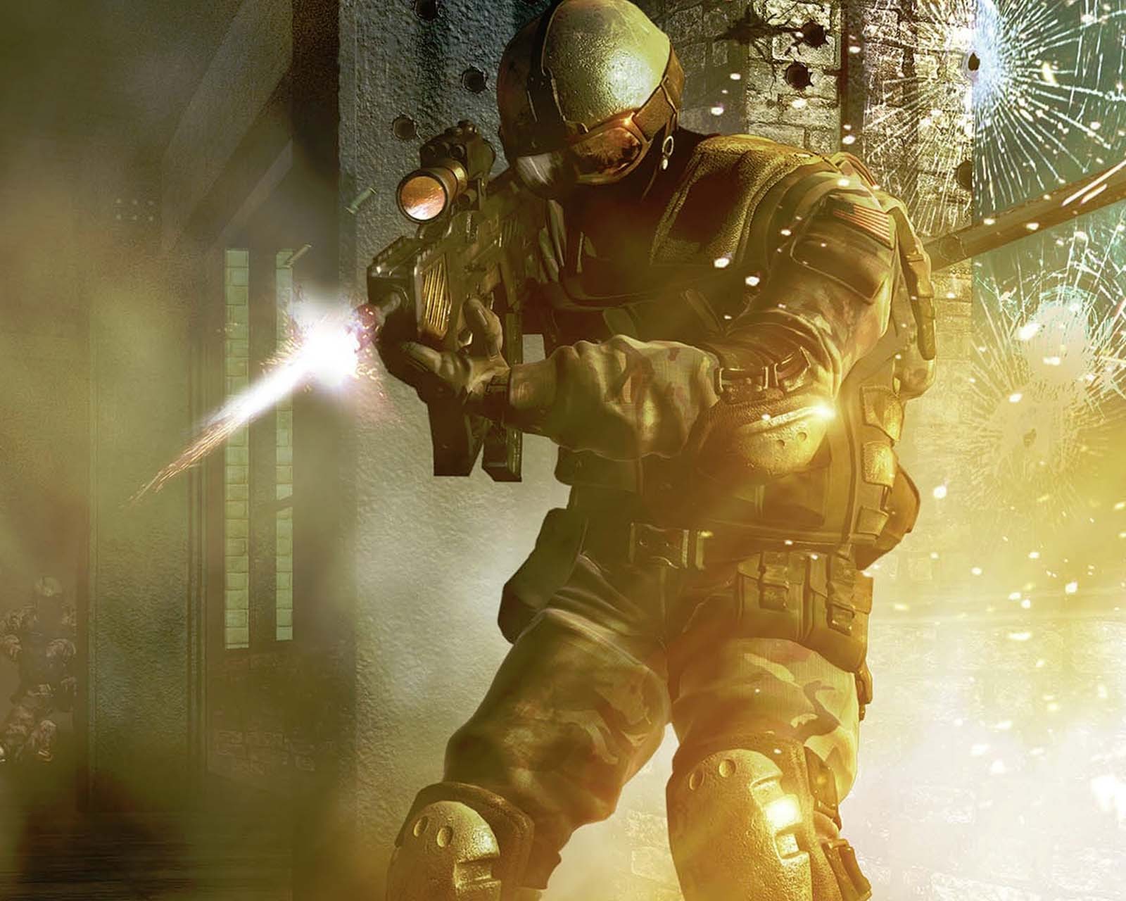 There is a man in a military uniform holding a gun (2012, alien, best, cool, gaming)