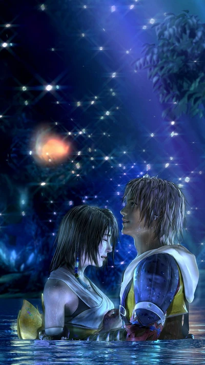 Tidus y Yuna: Un momento de amor en las estrellas