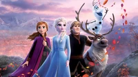 Frozen 2: Aventura Aguardando com Elsa, Anna, Kristoff, Olaf e Sven