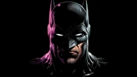 Striking Batman Portrait on Black Background - 4K CGI Artwork