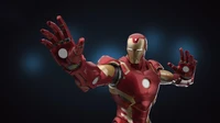 Figura de acción de Iron Man dinámica en gesto heroico