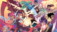 Personnages dynamiques de Shaman King dans une scène de bataille vibrante