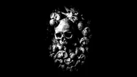 bone, skull, monochrome, darkness, black and white wallpaper