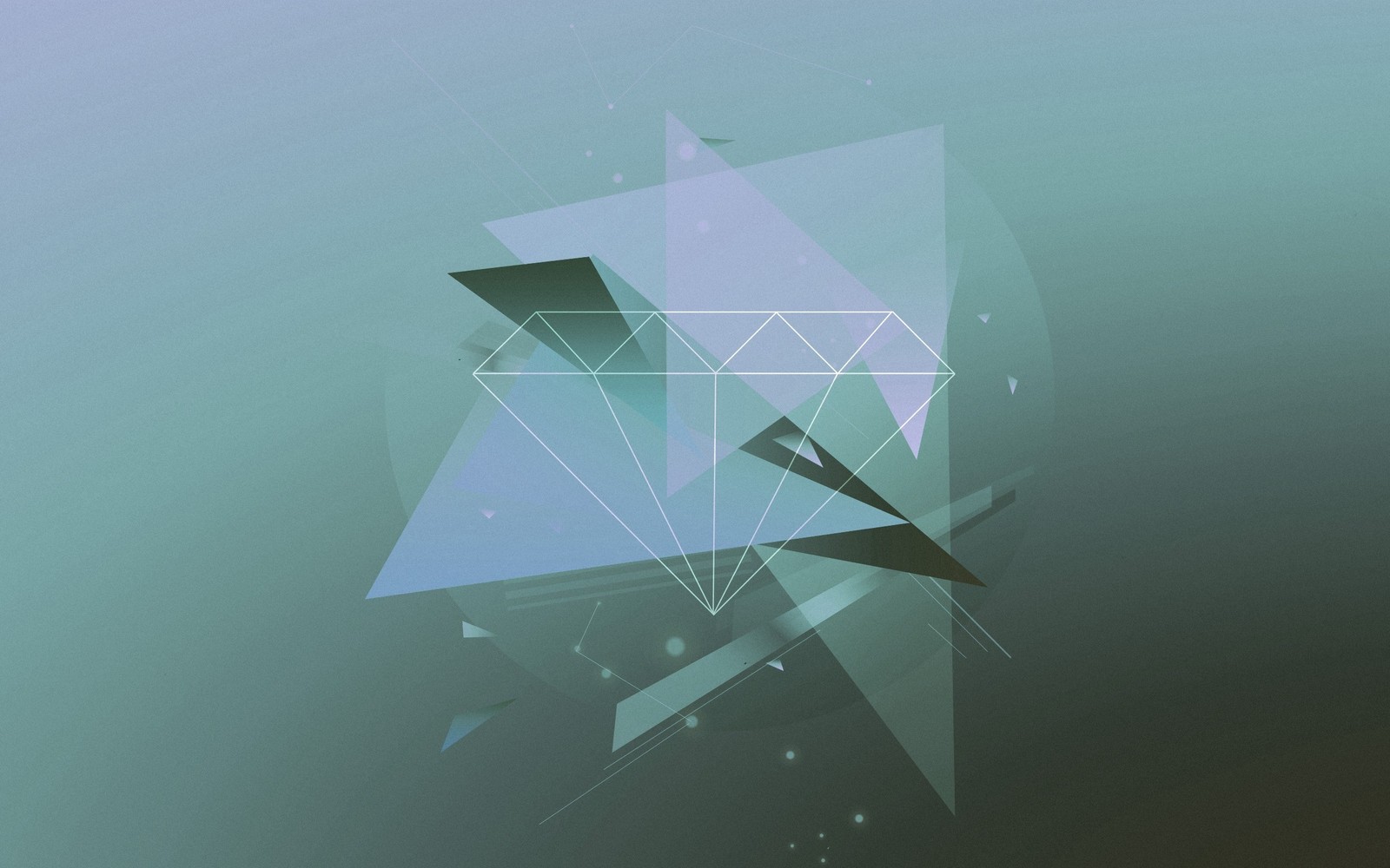 There is a blue and green abstract design with triangles (line, design, triangle, illustration, architecture)