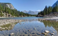 bow river, park, national park, mountain, nature wallpaper