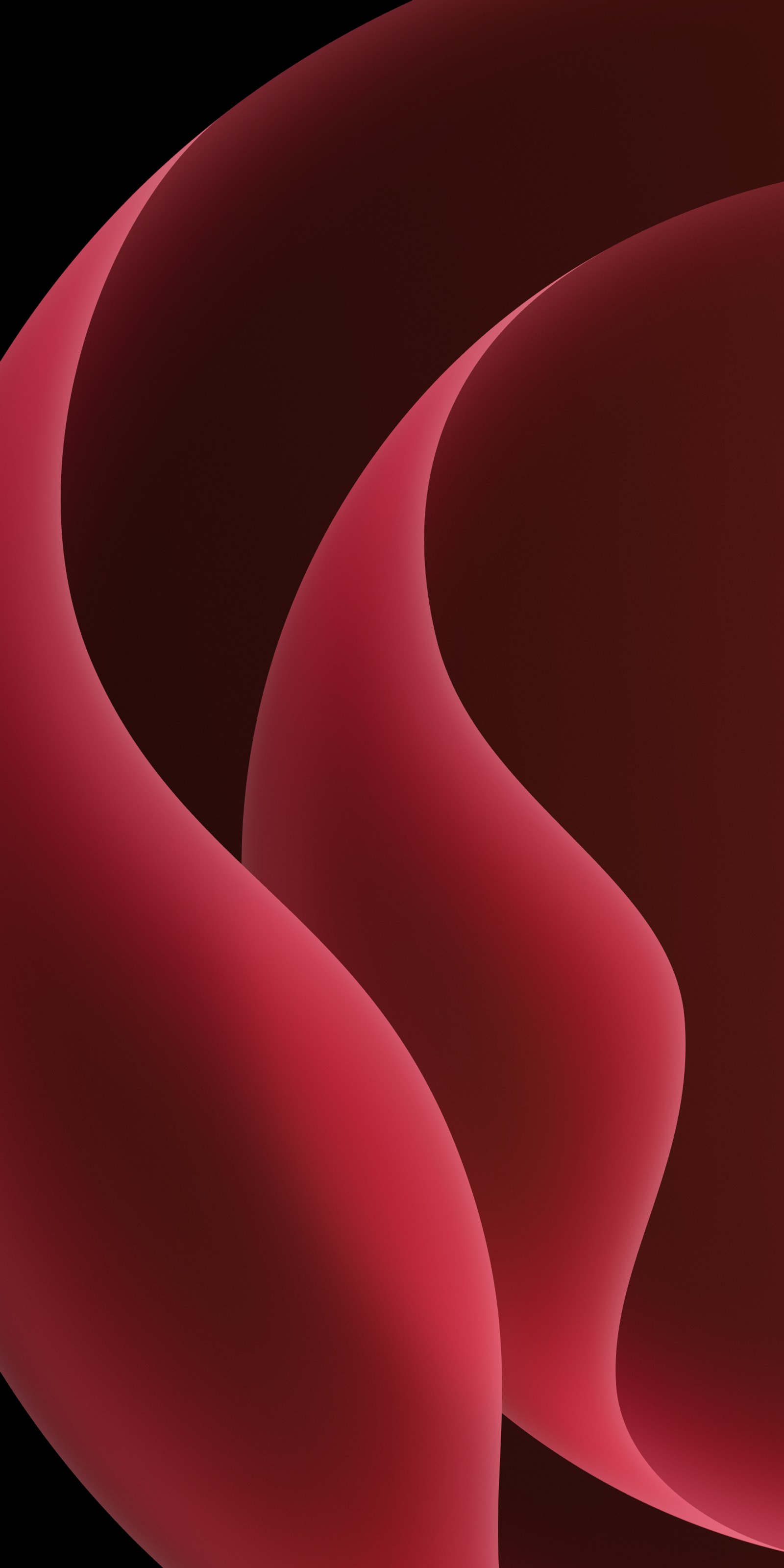 Gros plan d'un fond abstrait rouge avec des formes courbées (coloré, rose, pétale, art, magenta)