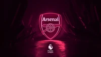 arsenal fc, fond néon, esthétique rouge, club de football, logo néon