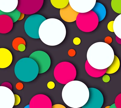 Multicolored Circles on a Dark Background