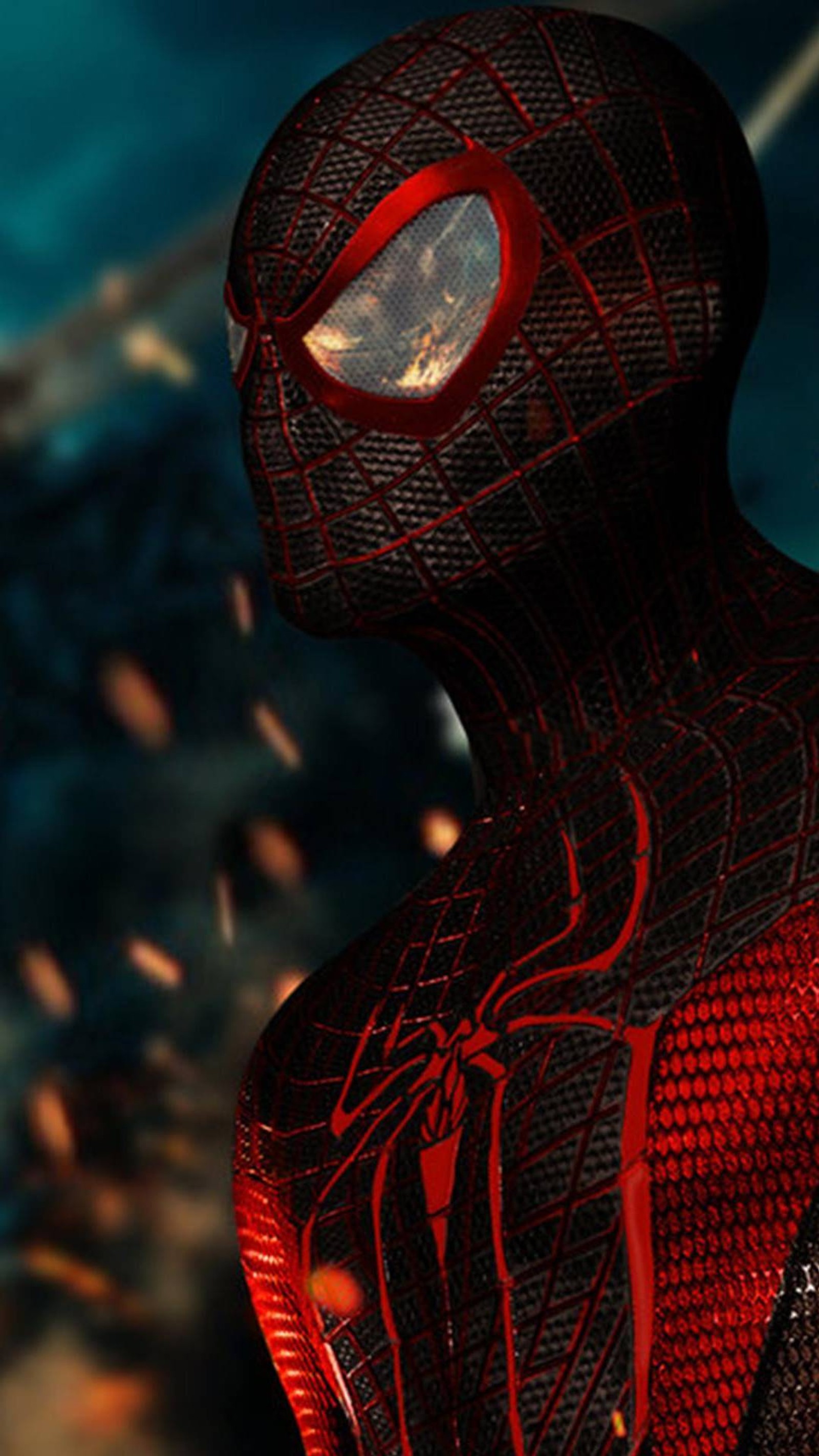 Spider-man dans un costume rouge avec un masque noir (spiderman, spidey)