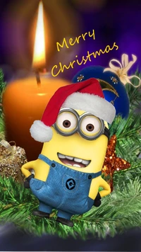 Festive Minion Celebrating Christmas