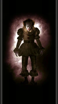 Pennywise le clown dansant dans une atmosphère sombre