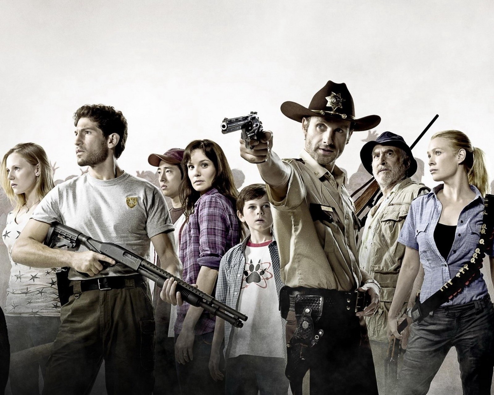 Bild einer gruppe von menschen mit waffen (the walking dead, walking dead, zobiji)