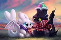 Winter Friendship: Little Dragons in Scarves