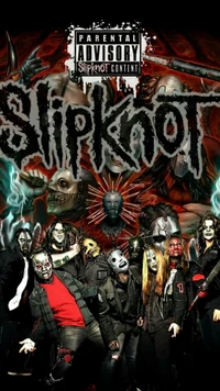 Slipknot: Iconic Metal Ensemble Surrounded by Dark Imagery