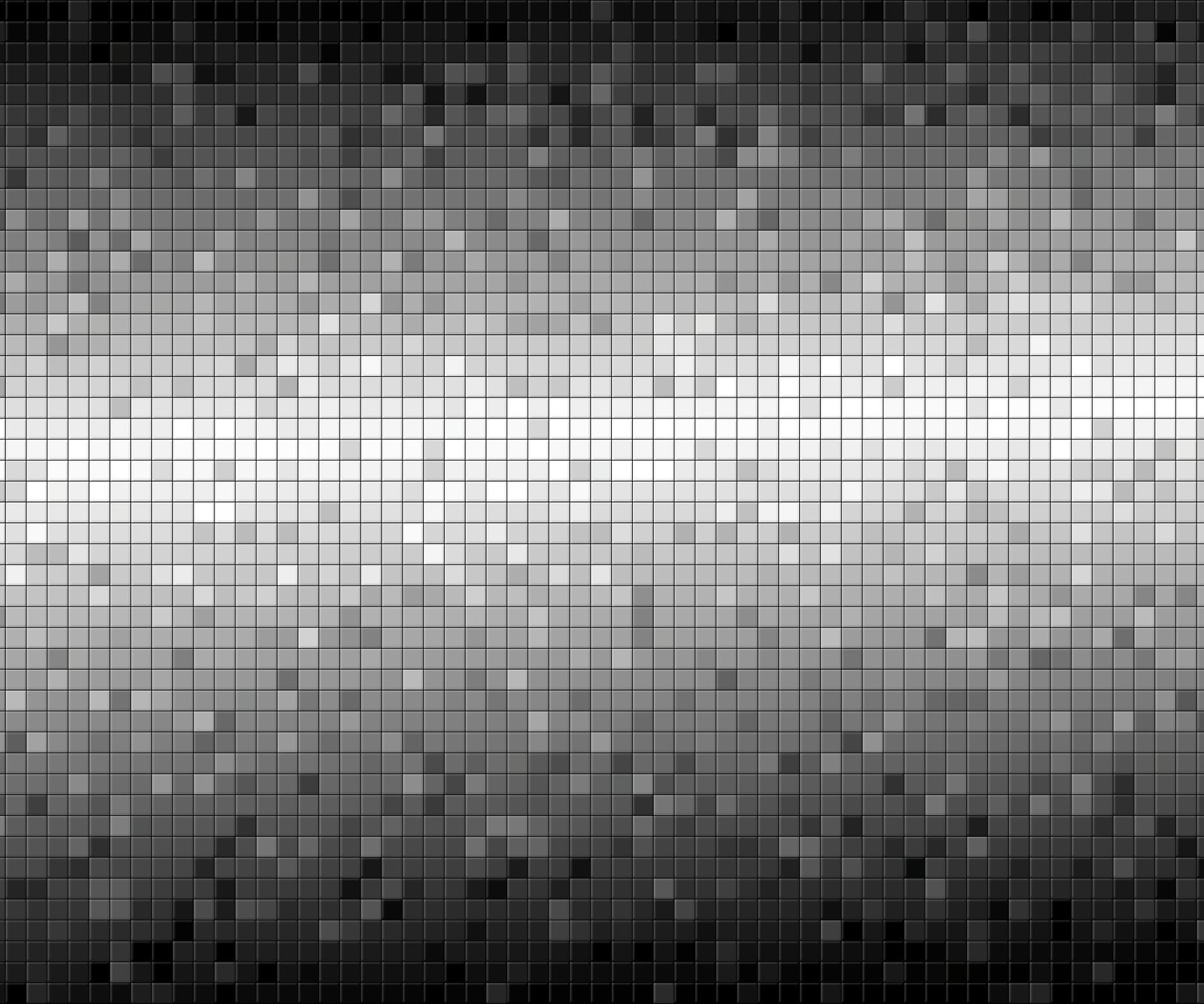 A black and white photo of a pixel pattern (black, design, grey, silver, texture)