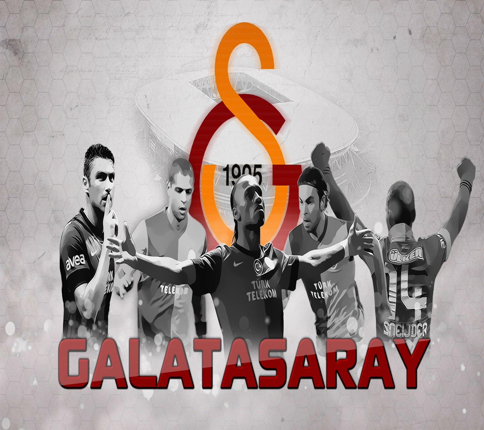 Крупный план группы футболистов с номерами на них (cimbom, galatasaray)