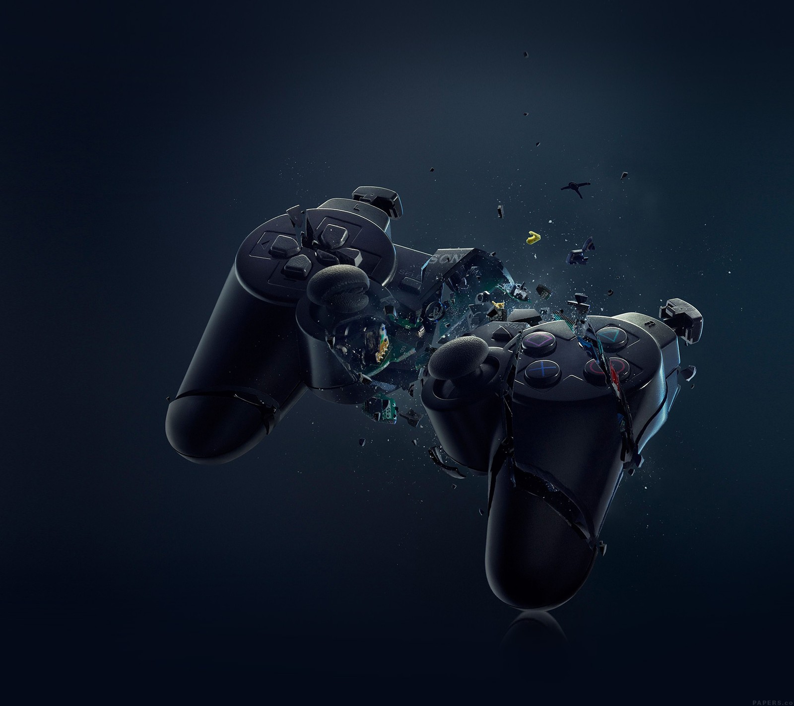 control, controller, explosion, game Download Wallpaper