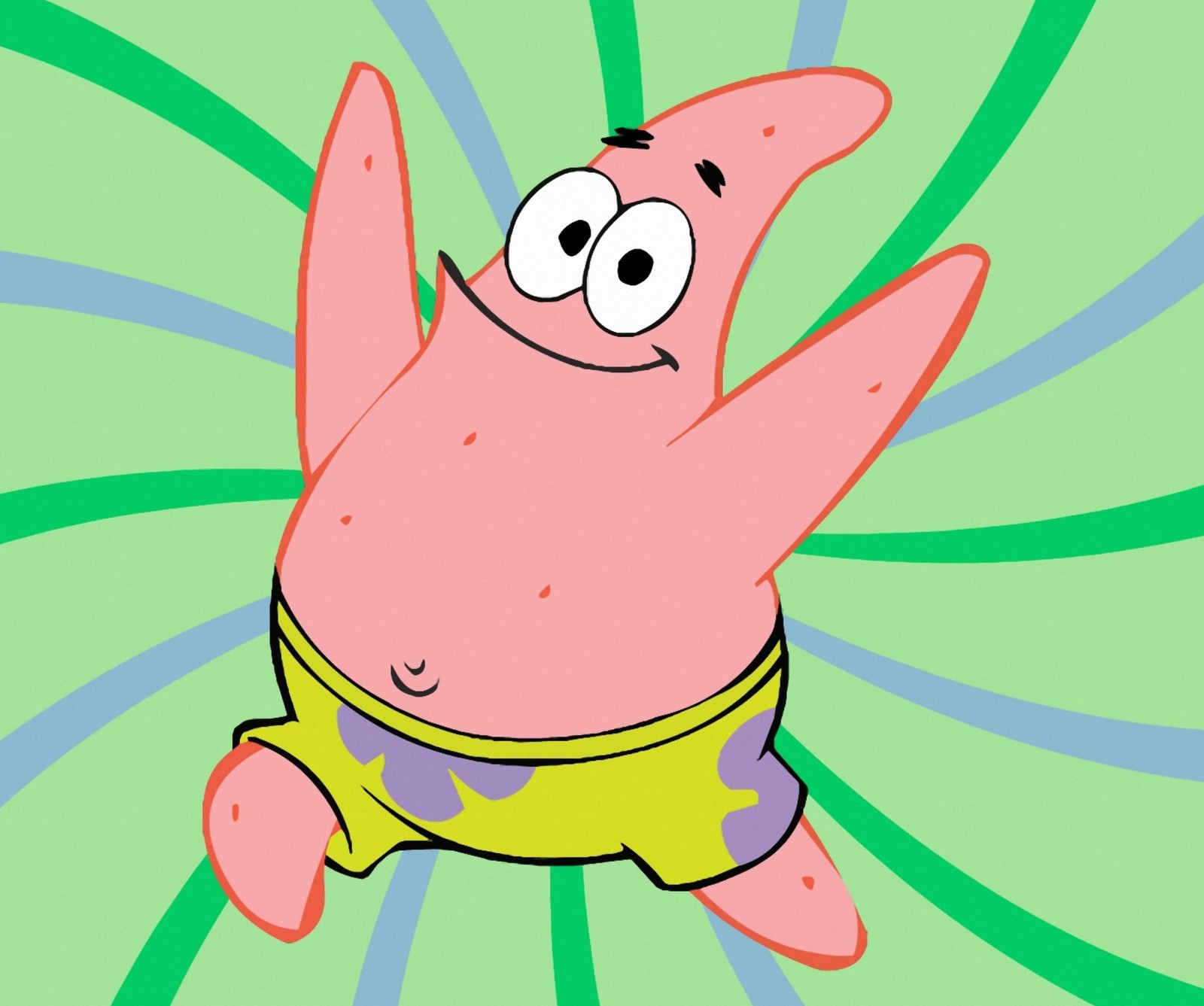 Un personaje de dibujos animados con un fondo verde (dibujos animados, patrick star)