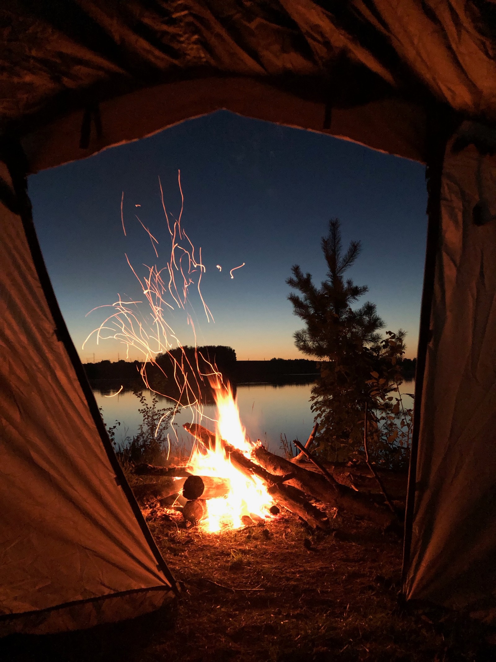 camping, tent, bonfire, heat, fire wallpaper