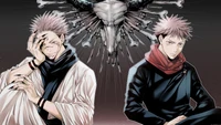 Dualität der Macht: Sukuna und Yuji Itadori in Jujutsu Kaisen