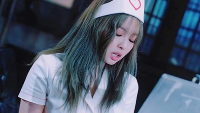 Jennie as a nurse in BLACKPINK's 'Lovesick Girls' music video