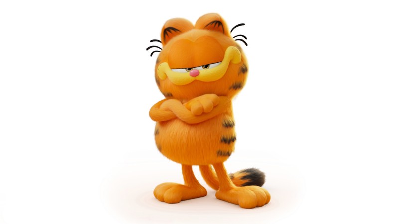 Крупный план игрушечного кота с бананом во рту (гарфилд, garfield, the)