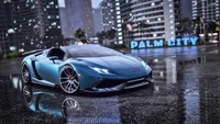 Lamborghini Huracan in Palm City: Night Racing Aesthetic from Need for Speed Heat