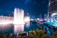 the dubai fountain, burj khalifa, the dubai mall, fountain, tourist attraction