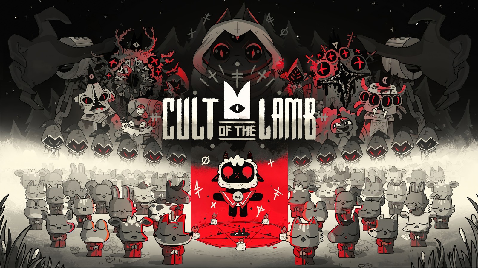 Скачать обои культ ягненка, cult of the lamb, видеоигра