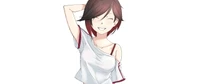 Cheerful Anime Girl with Playful Pose and Short Hair