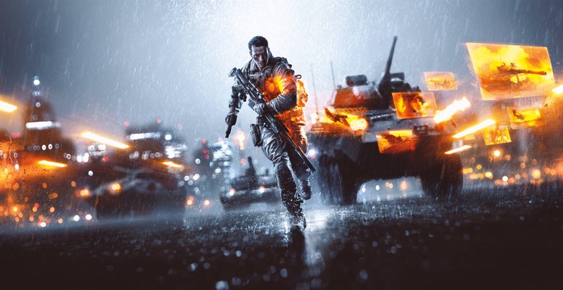 Мужчина в черном костюме идет под дождем (battlefield 4, playstation 4, playstation 3, xbox one, xbox 360)