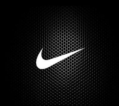 Nike Logo on a Black Honeycomb Pattern Background