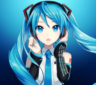 anime, fille, hatsune, miku, vocaloid